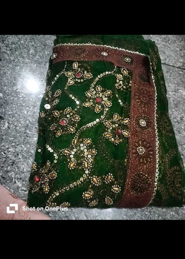Embellished Green Saree spi offer 🎉 buy 1 get one