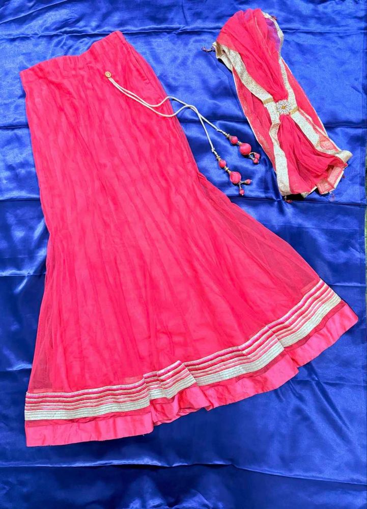 Pink Festive Skirt &amp; Dupatta Set