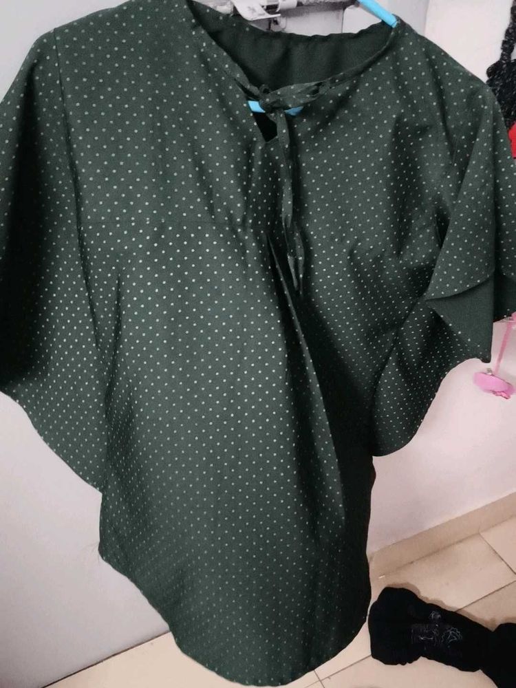 Chic Green Polka Dot Kurta