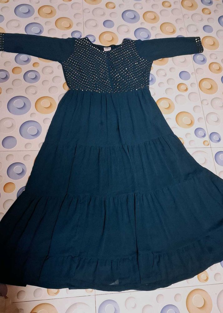 Elegant Teal Tiered Dress
