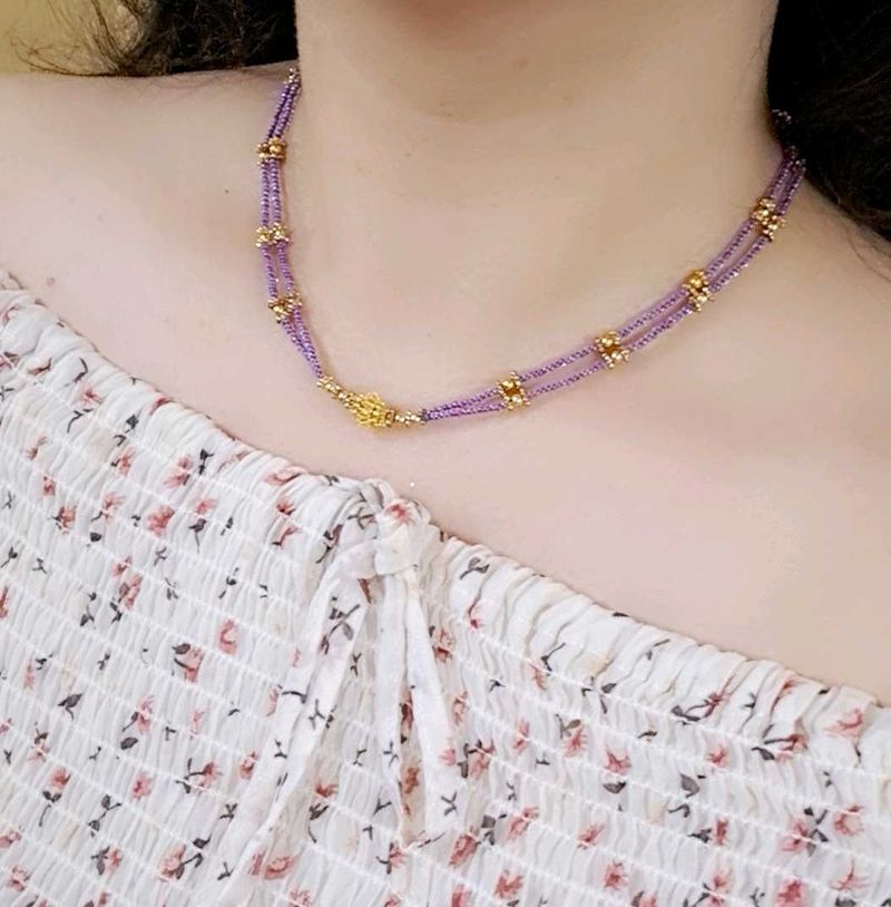 Lavender Handmade Beads jwellery set 🪻