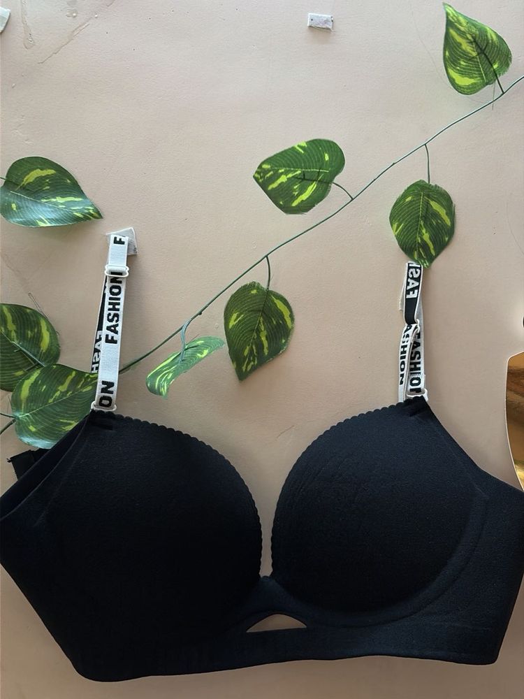 Black Padded Bra with Fashion Straps