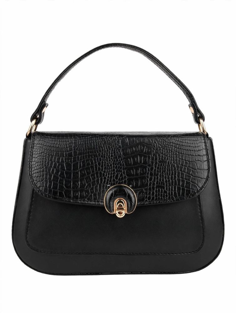 Chic Black Croc Handbag