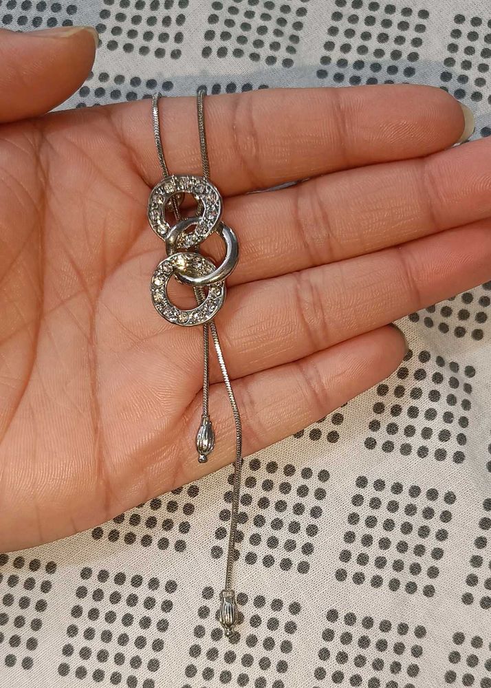 Linked Circles Necklace- adjustable chain
