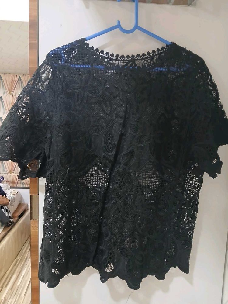 Elegant Black Lace Top