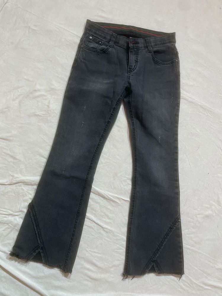 Stylish Grey Flared Jeans