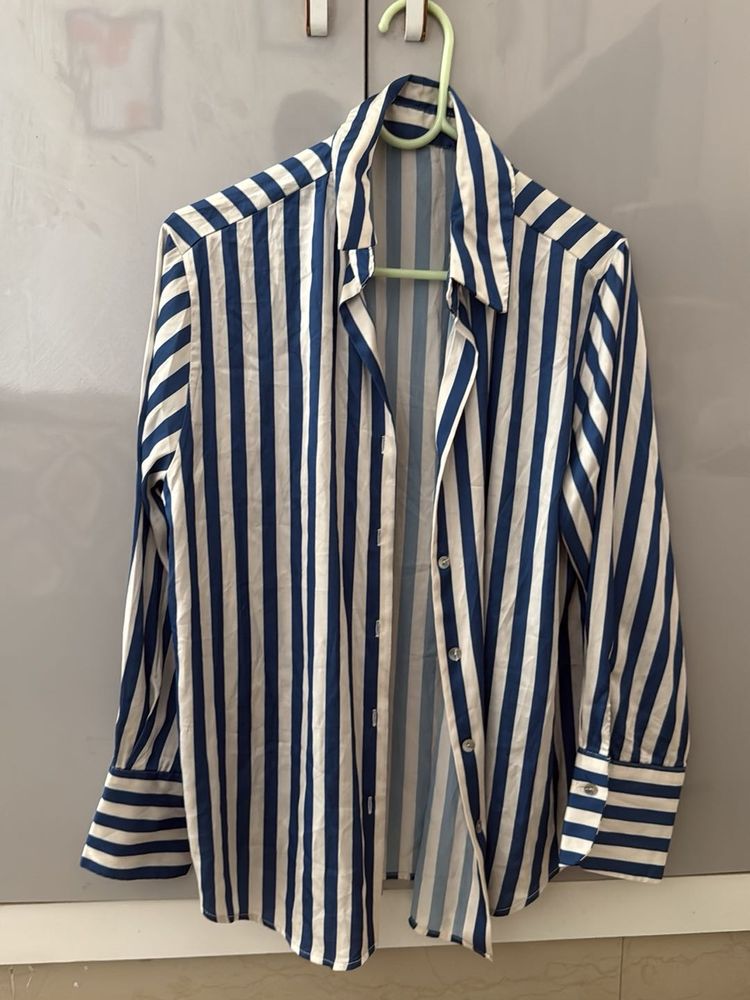 Chic Striped Button-Up Shirt