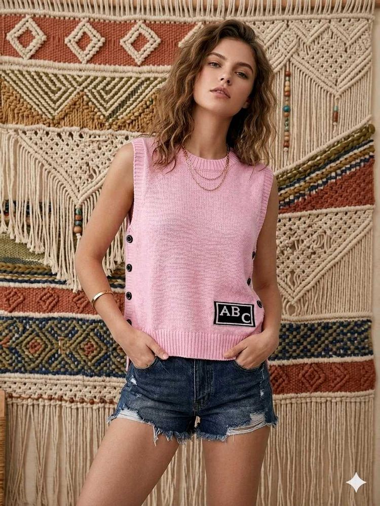 🎉Buy1 Get1 Free🎉Pink Knit Sleeveless Top S