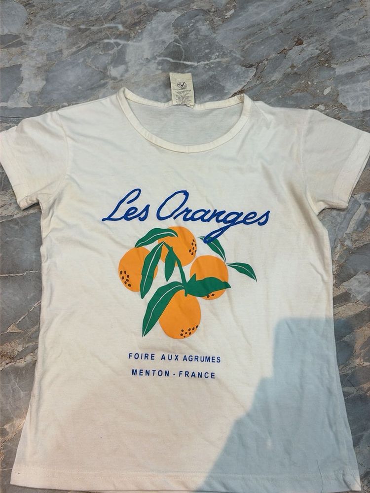 White "Les Oranges" T-Shirt