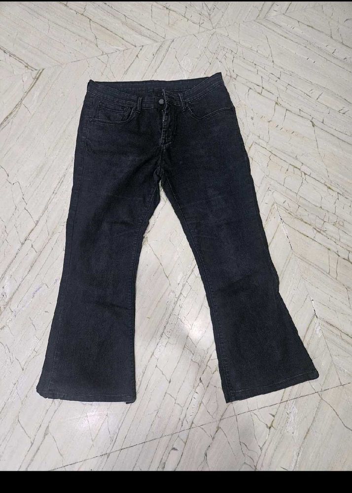 Flared Black Denim Jeans