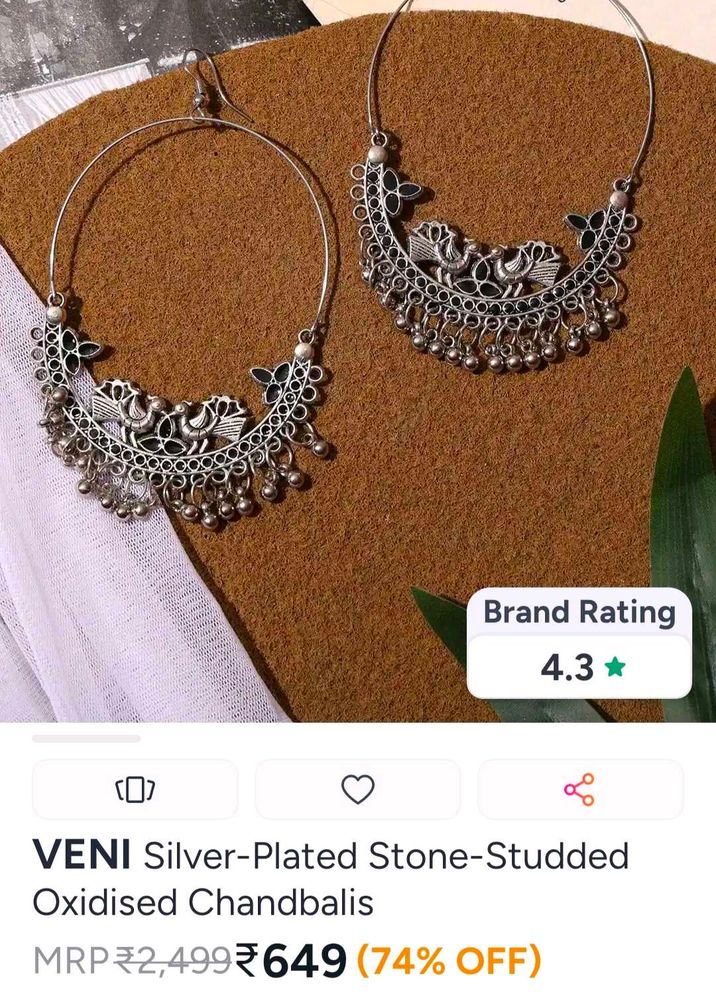 VENI Oxidised Chandbalis