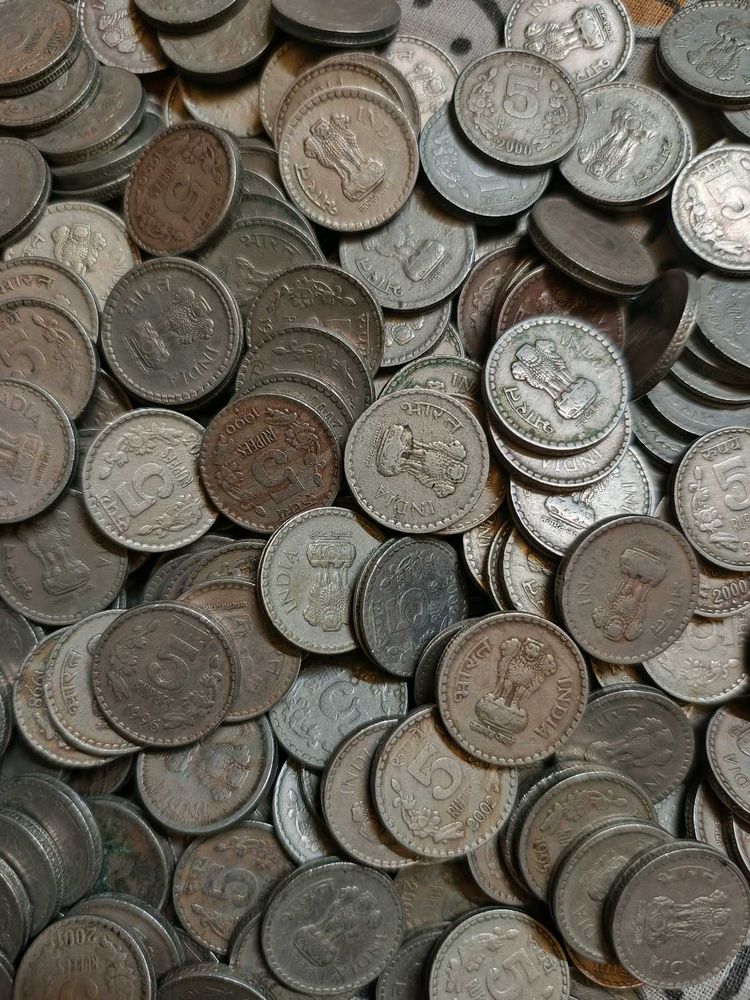 5rs Copper Nickel Coins 50 Ps