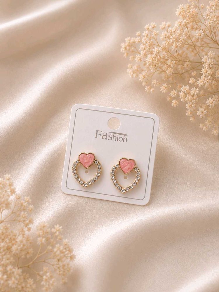 Charming Pink Heart Earrings