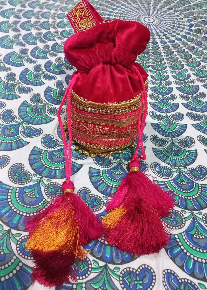 Customized magenta pink Potli bag