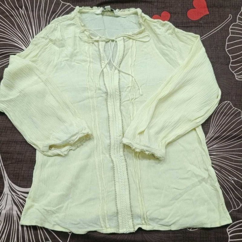 Yellow Girl's Top (Age 10–12 Years)