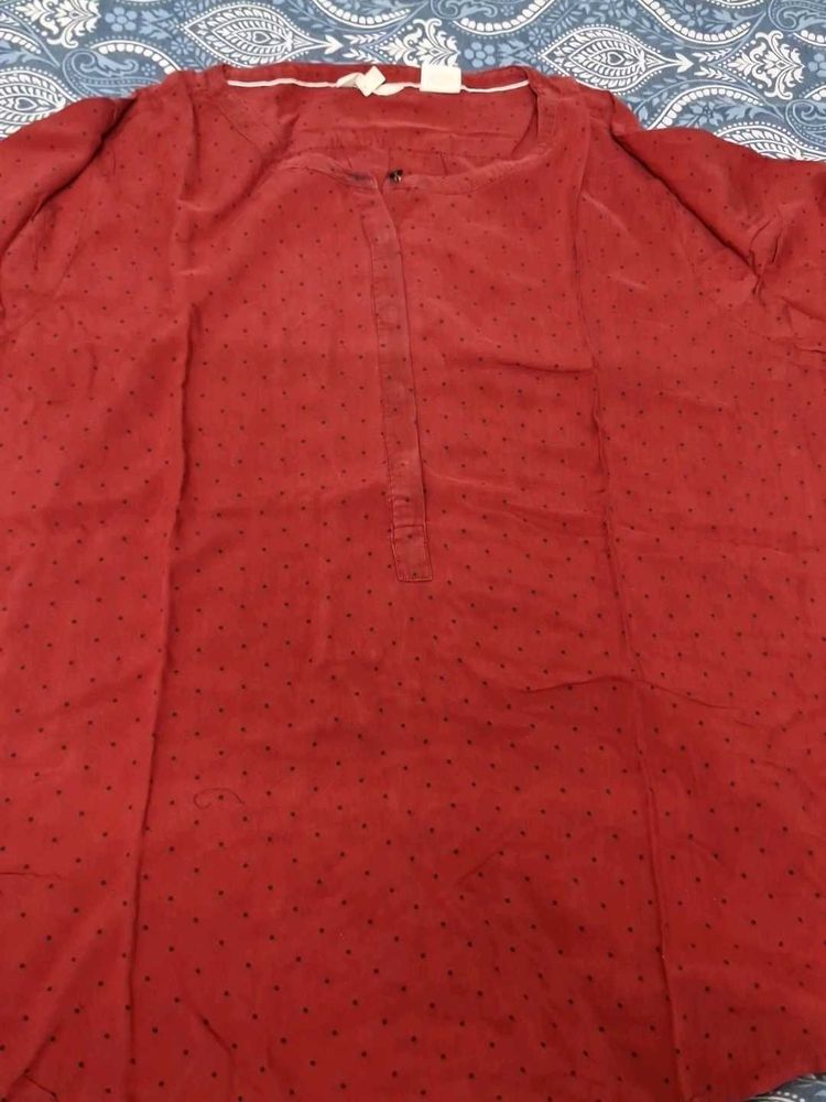 Chic Polka Dot Red Blouse