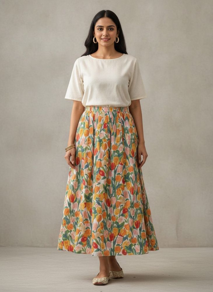 Flowy Floral Maxi Skirt