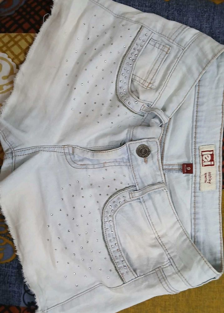 Sparkly Denim Shorts