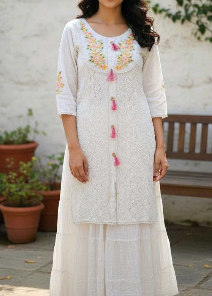 Floral Chikankari Kurta Set