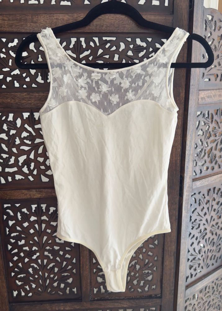 Forever New Lace Combination Beaded Bodysuit