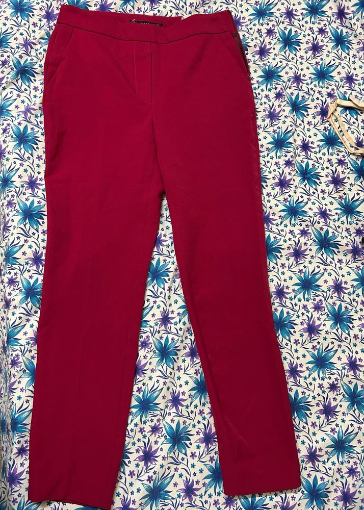 Zara Pink Straight Leg Trousers
