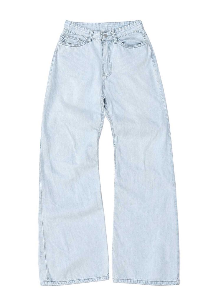 made in korea light wash blue unisex  baggy jeans
