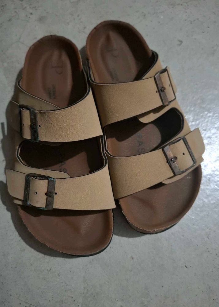 El Paso Buckles Open Toe Flats