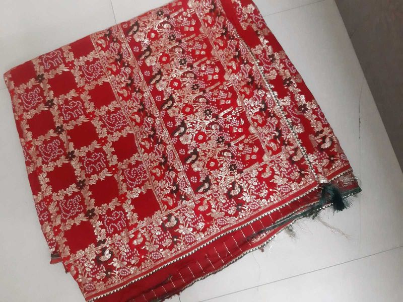 Beautiful Red Embroidered Saree