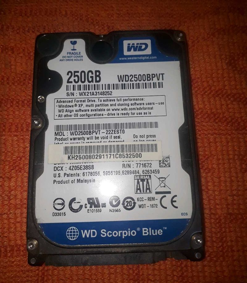 Western Digital 250GB Laptop Hard Drive