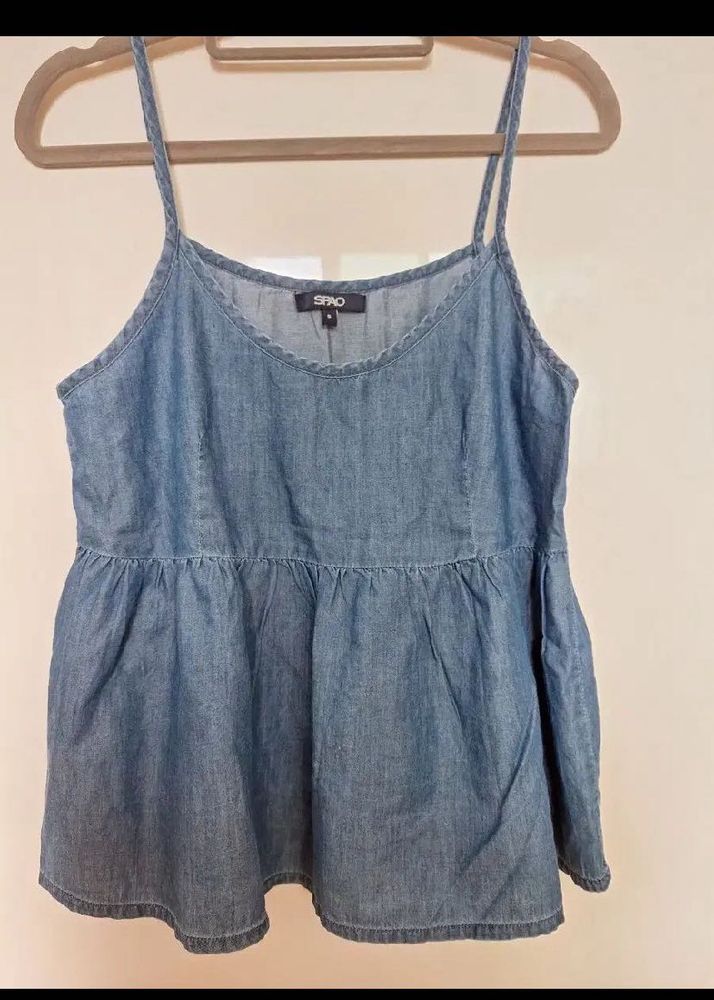 Denim Spaghetti Strap Dress