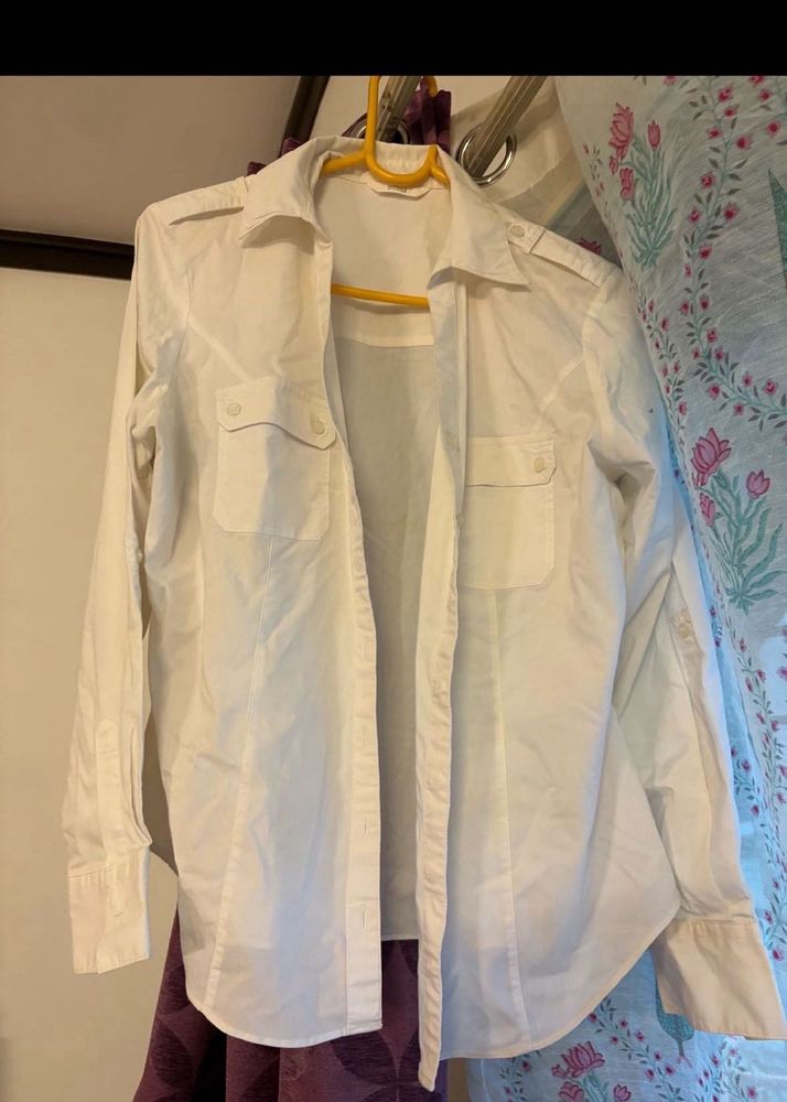 White  Shirt and shorts combo
