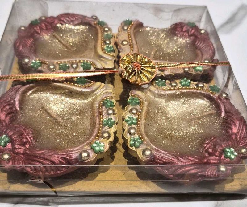 Set of 4 Homecentre Decorative Diyas (1 defective)