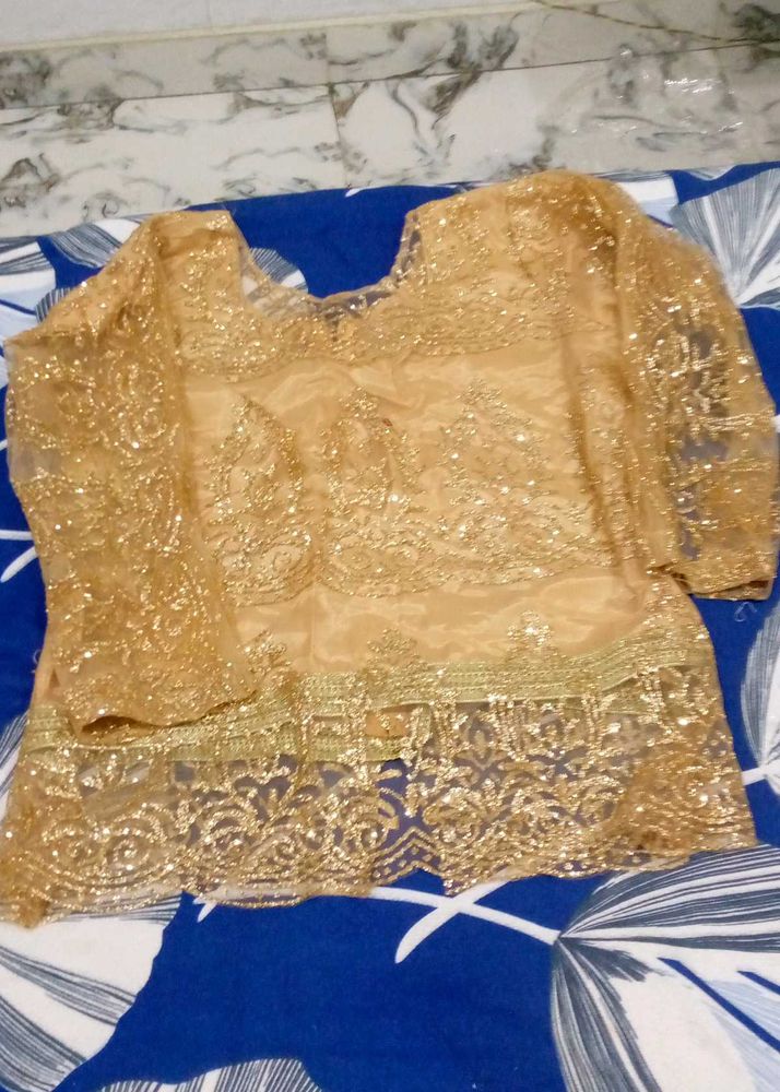 Exquisite Embellished Golden Kurta