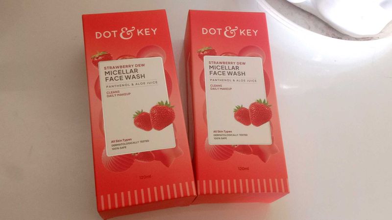 Set of 2 Dot &amp; Key Strawberry Micellar Face Wa