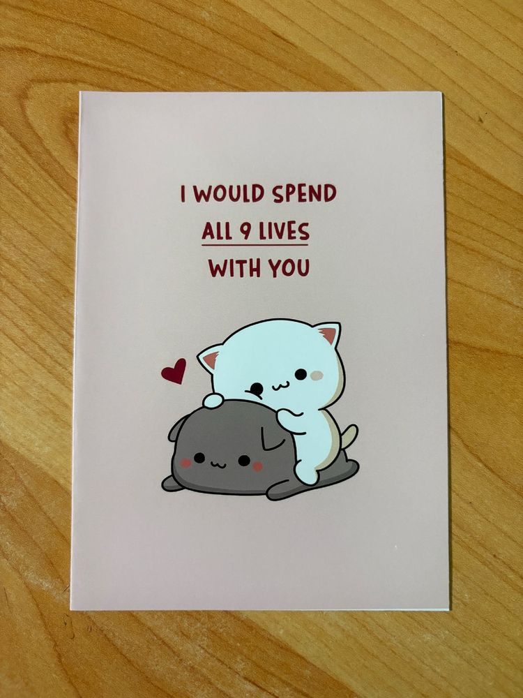 NEW Writeable Cute Pink Love Greeting Card