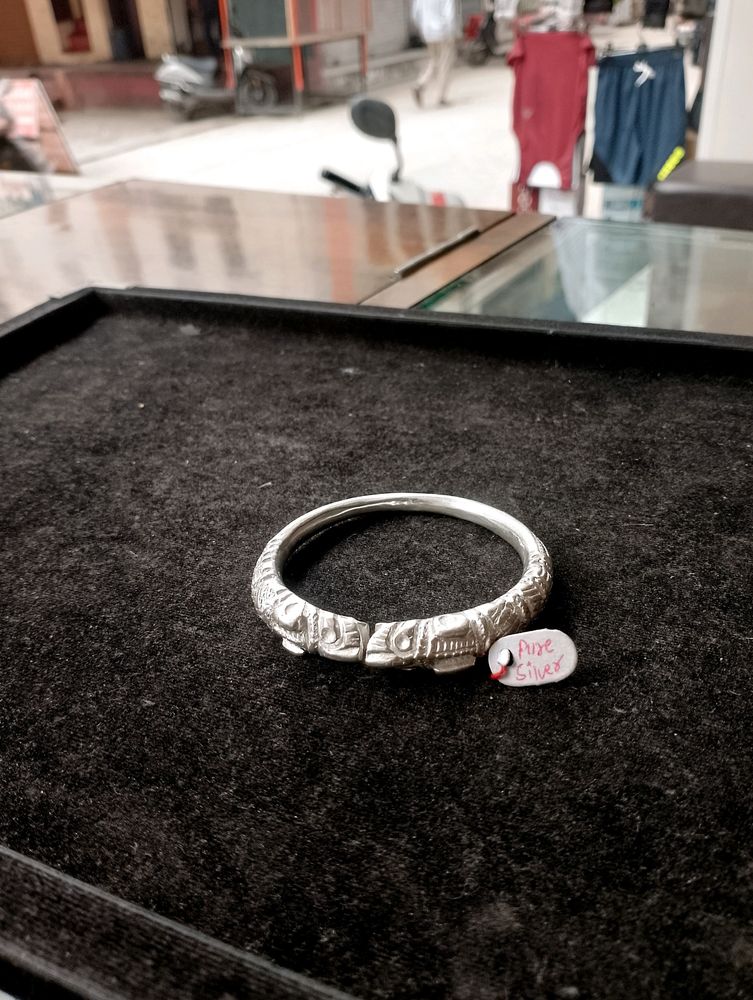 Lion Face Kada Pure Silver