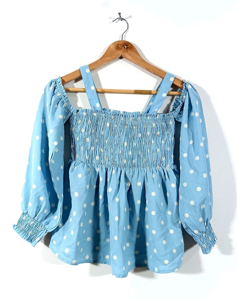 Blue Polka Dot Top (Women)