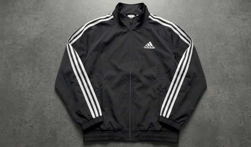 Adidas Track Jacket black  white strip
