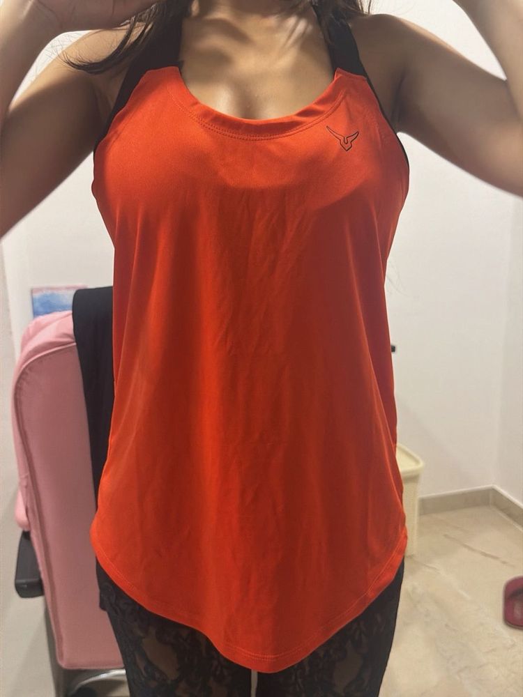 Vibrant Orange Athletic Tank Top