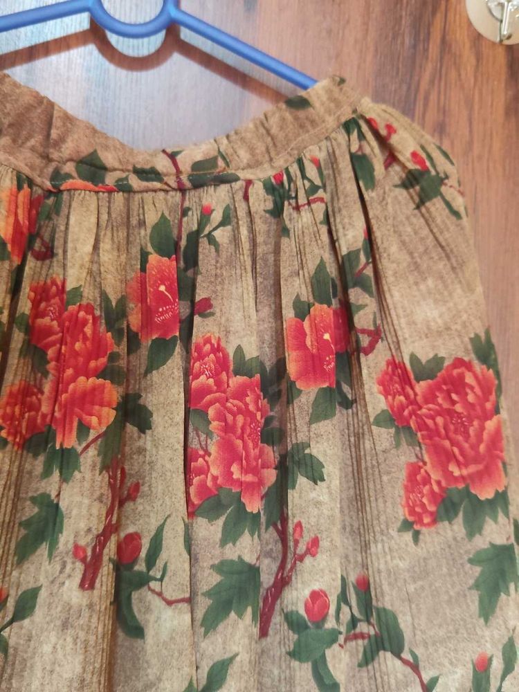 Boho Floral Print Maxi Skirt