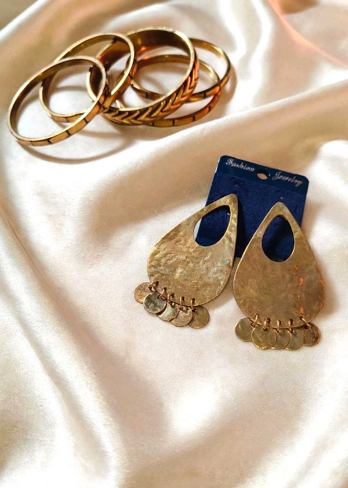 🆕Boho Chic Earrings &amp; Bangles Set