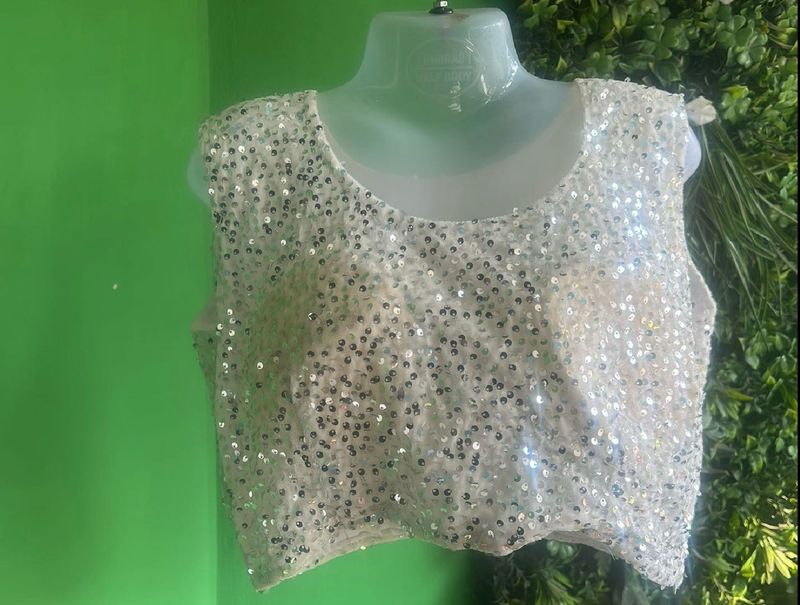 Not Used Readymade Sequinned Blouse