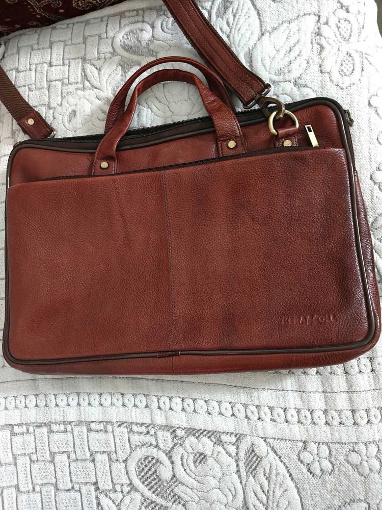 Pure leather laptop bag
