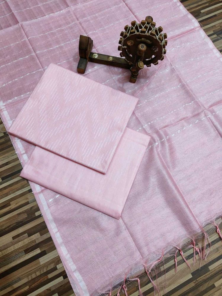 Elegant Pink Linen Kurta Set