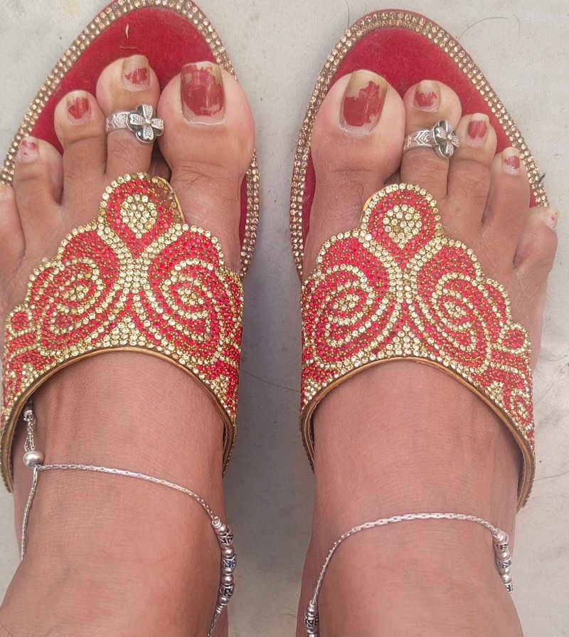 party wear Ethnic Embellished Flats