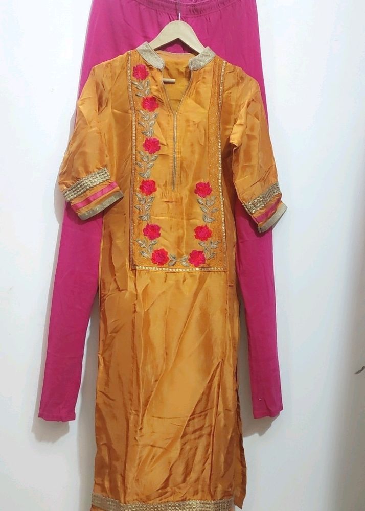 Beautiful Musturd Suit With Dupatta 32 Bust