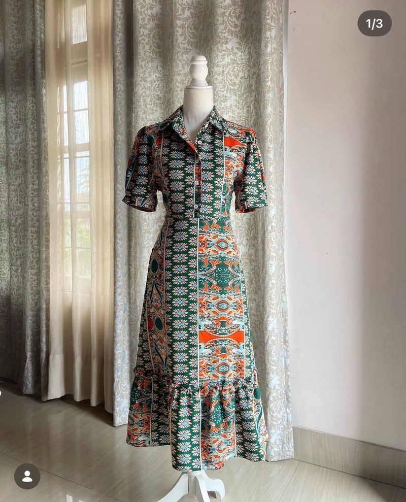 Boho Print Midi Dress