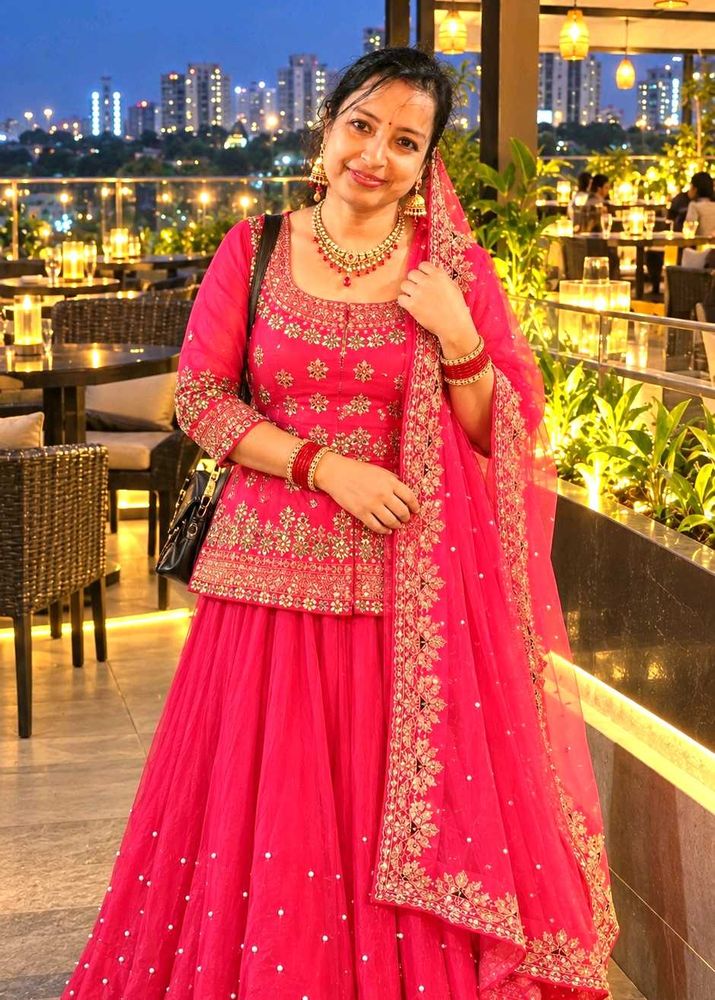39Size Beautiful CoralPink Lehenga Choli Set
