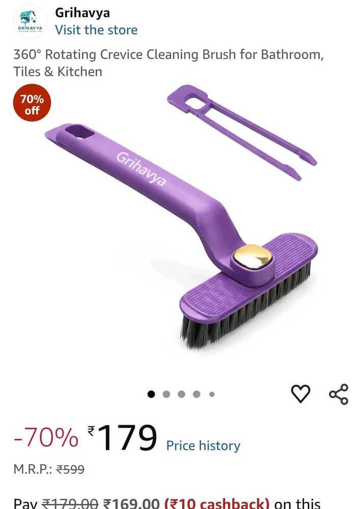 Grihavya 360 Rotating Crevice Cleaning Brush