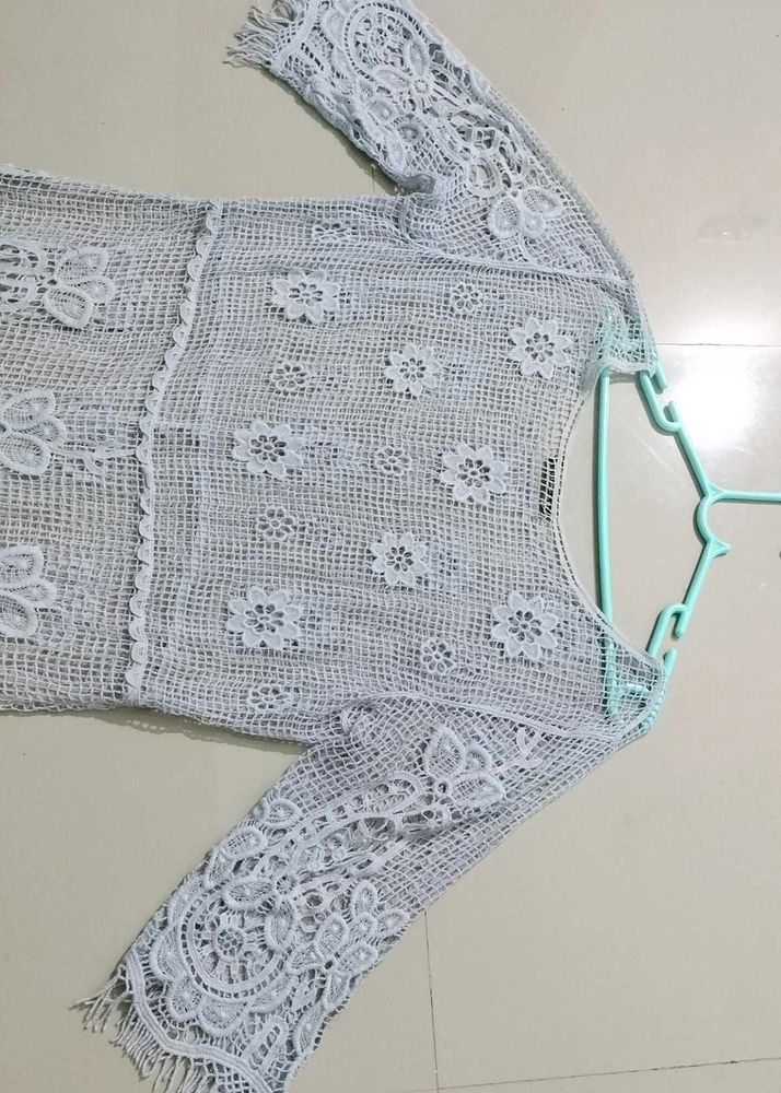 Sheer Lace Crochet Top